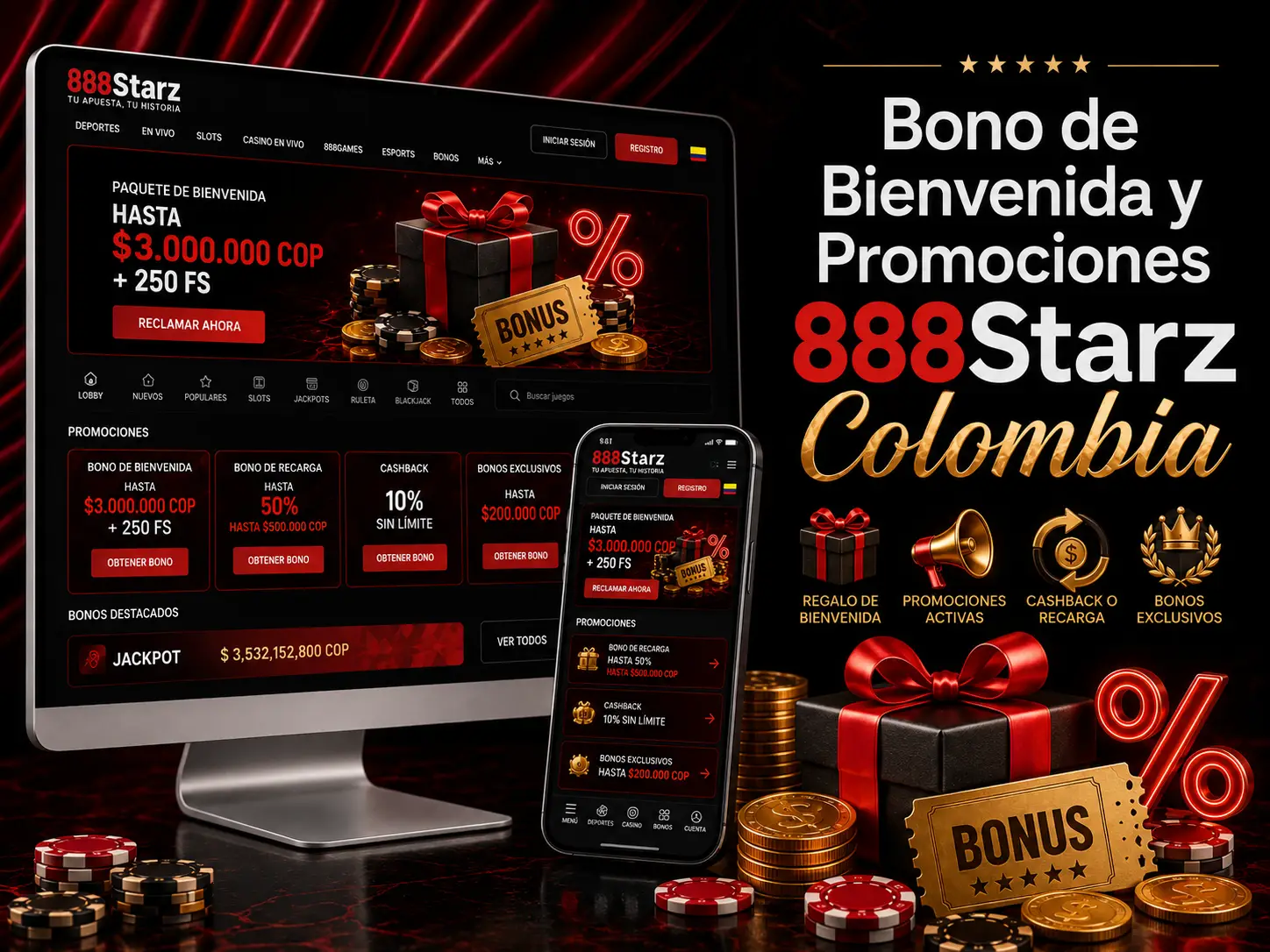 Bono de Bienvenida y Promociones 888Starz Casino